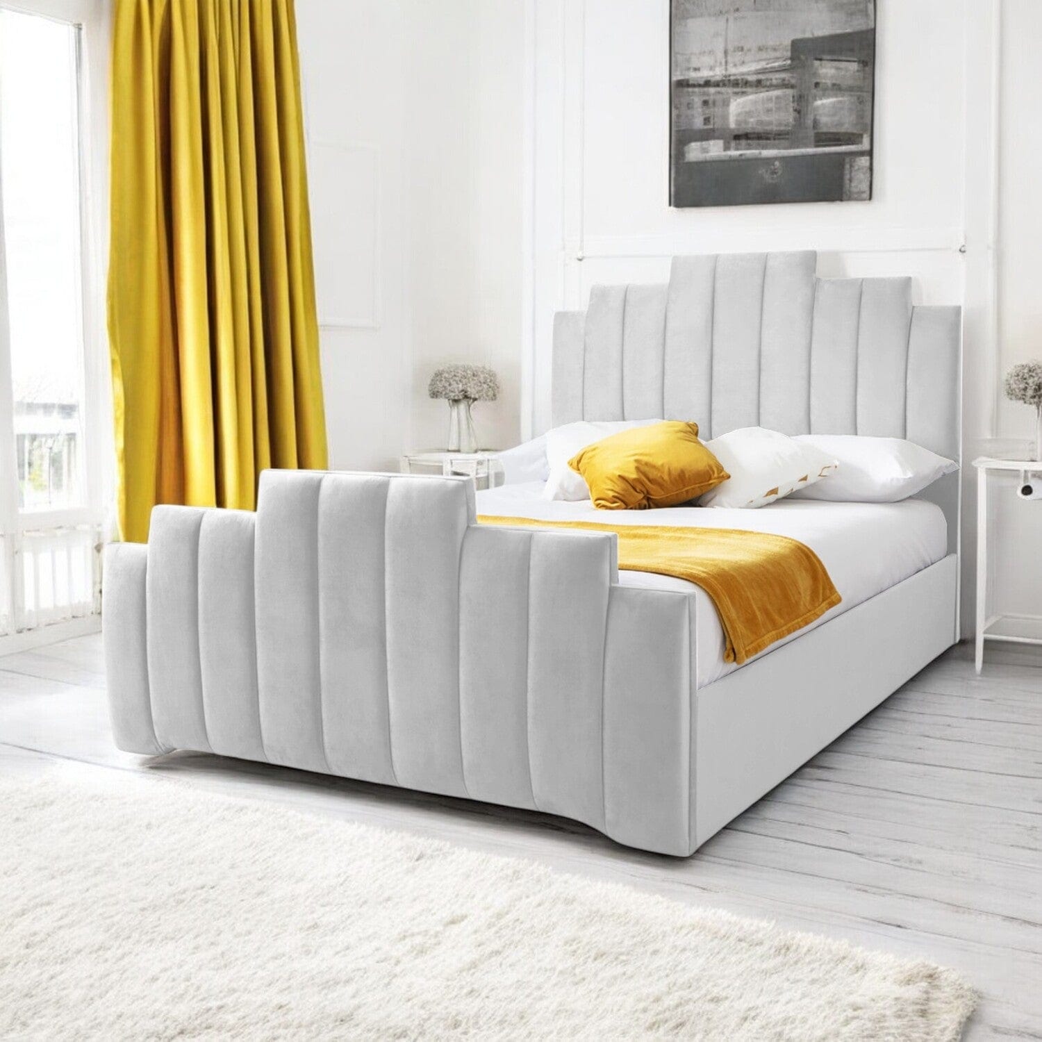 Penarth Modern Designer Velvet Fabric Upholstered Bed Frame