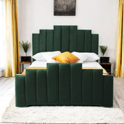 Penarth Modern Designer Velvet Fabric Upholstered Bed Frame