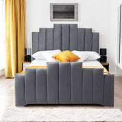 Penarth Modern Designer Velvet Fabric Upholstered Bed Frame