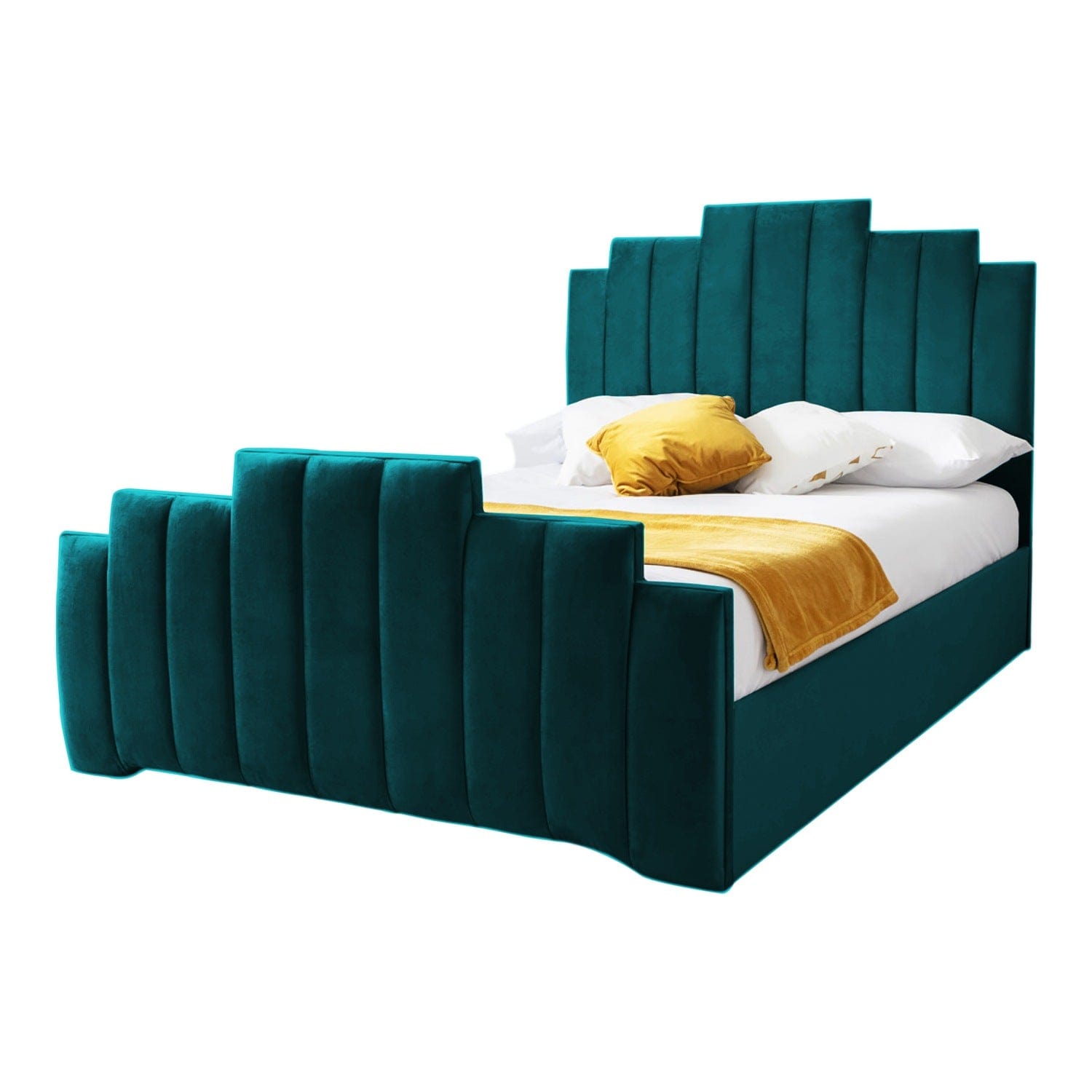 Penarth Modern Designer Velvet Fabric Upholstered Bed Frame