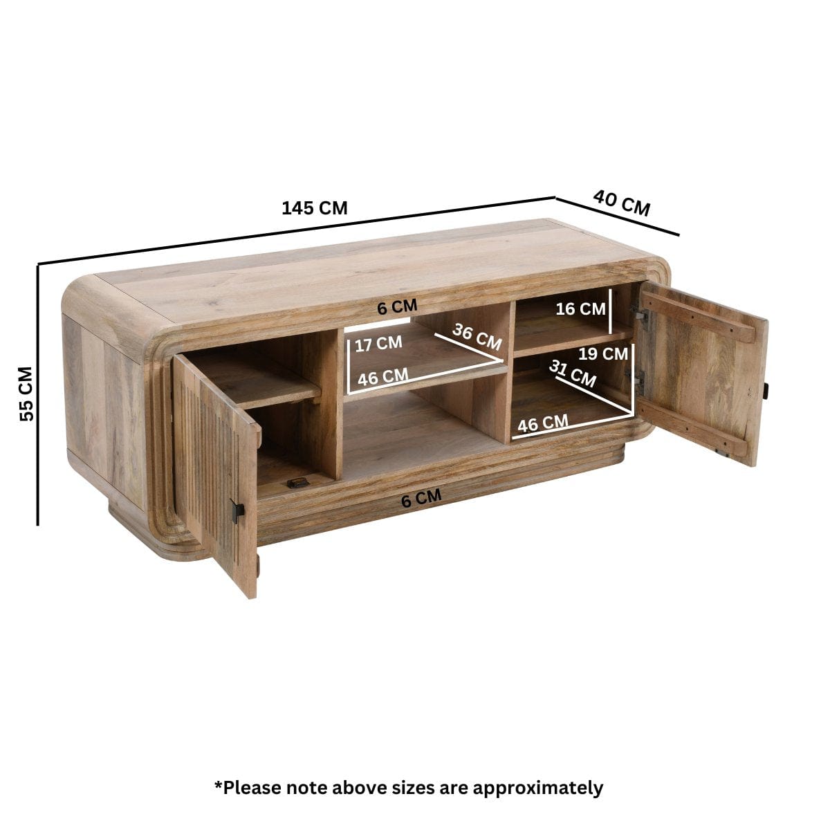 Prehen 145cm Wooden TV Media Unit Cabinet