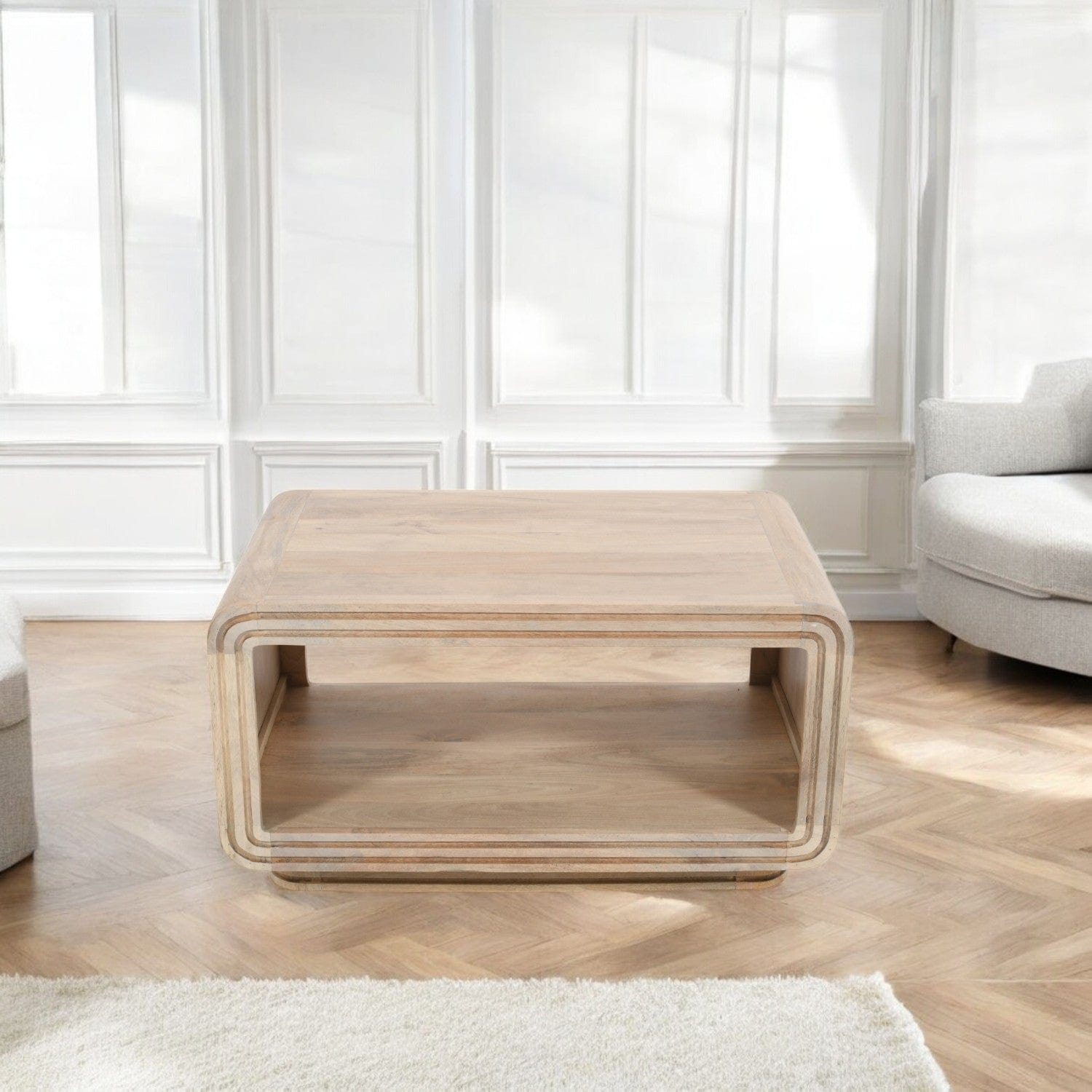 Prehen Light Wooden Rectangular Coffee Table