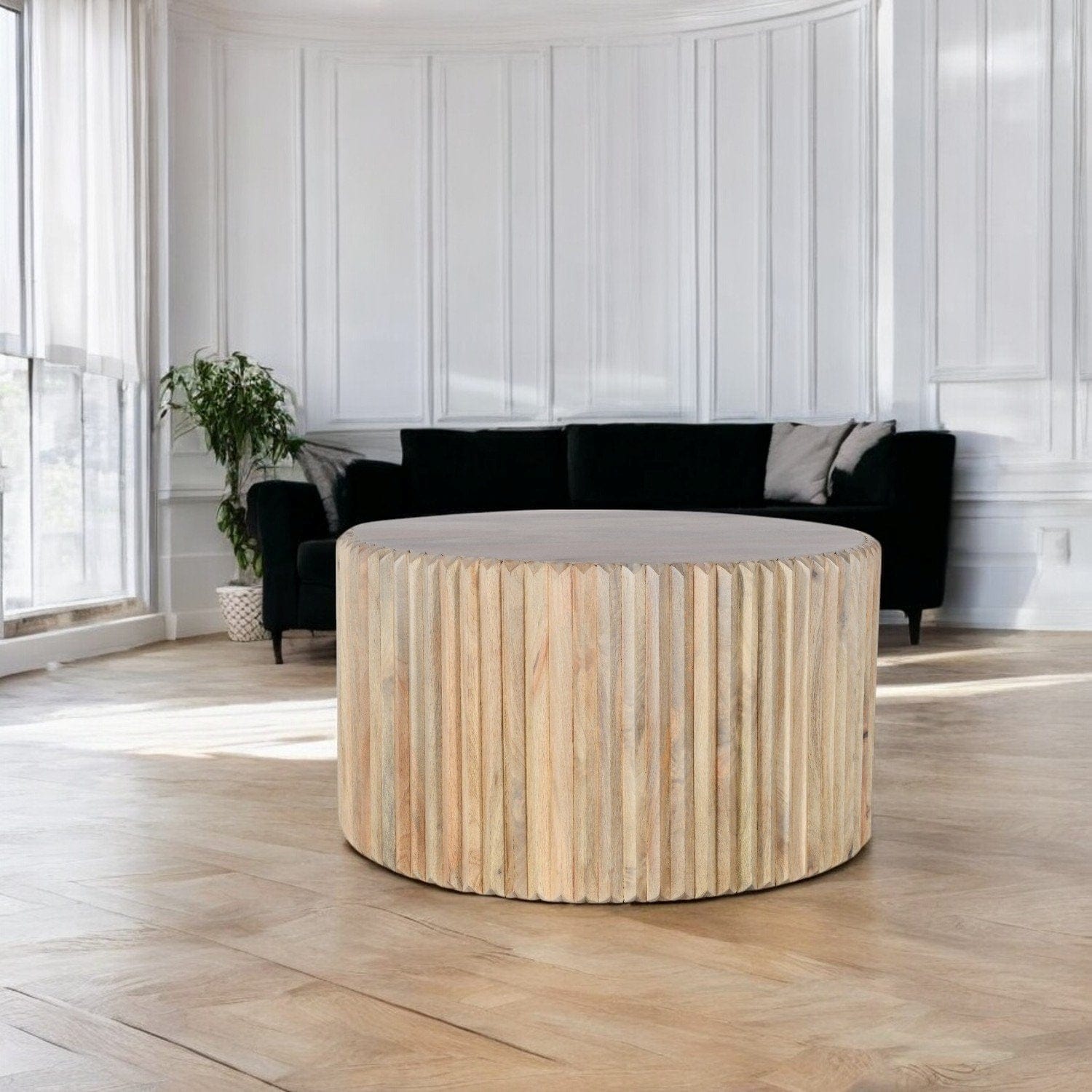 Prehen Light Wooden Round Coffee Table