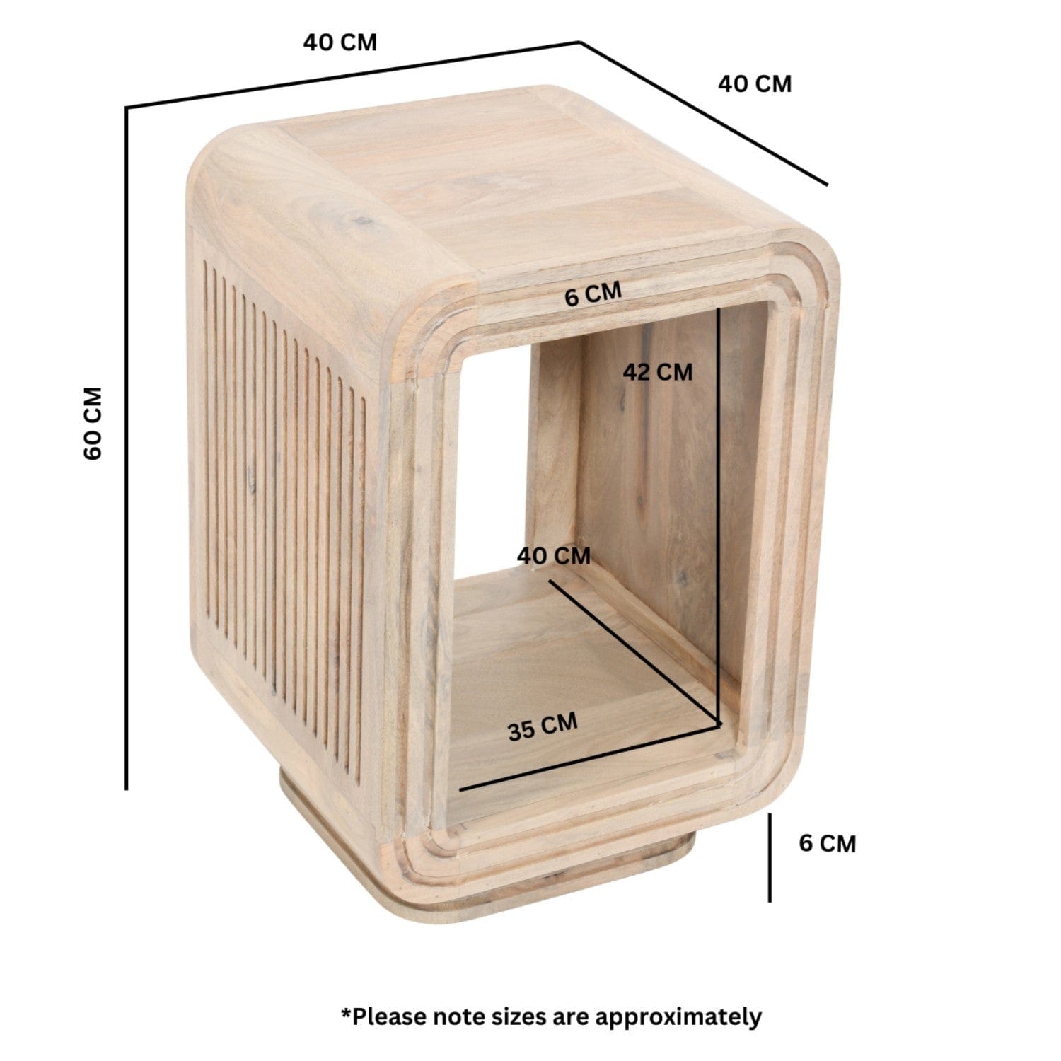 Prehen Wooden Cube Open Side Table
