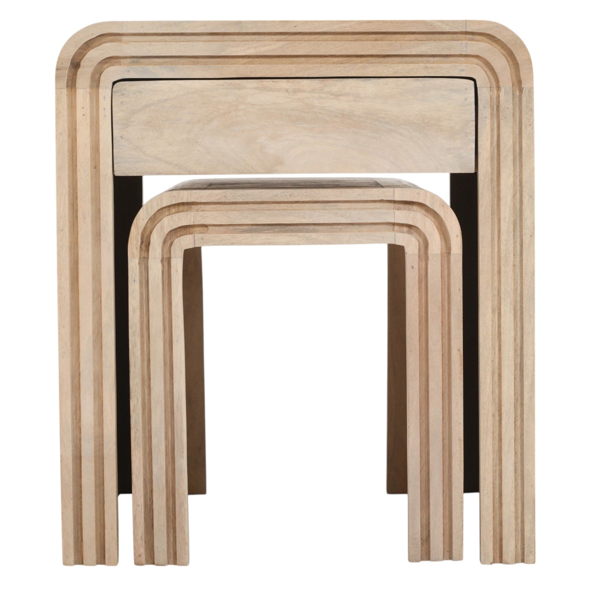 Prehen Wooden Nest Of 2 Tables With Drawer