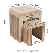 Prehen Wooden Nest Of 2 Tables With Drawer
