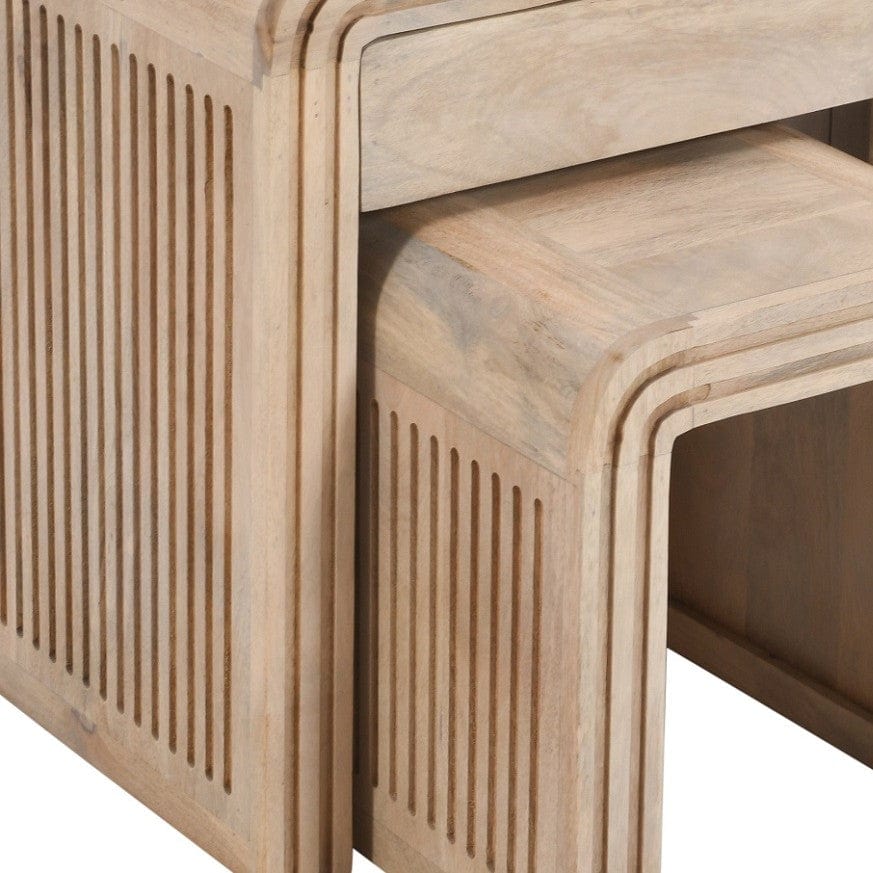 Prehen Wooden Nest Of 2 Tables With Drawer