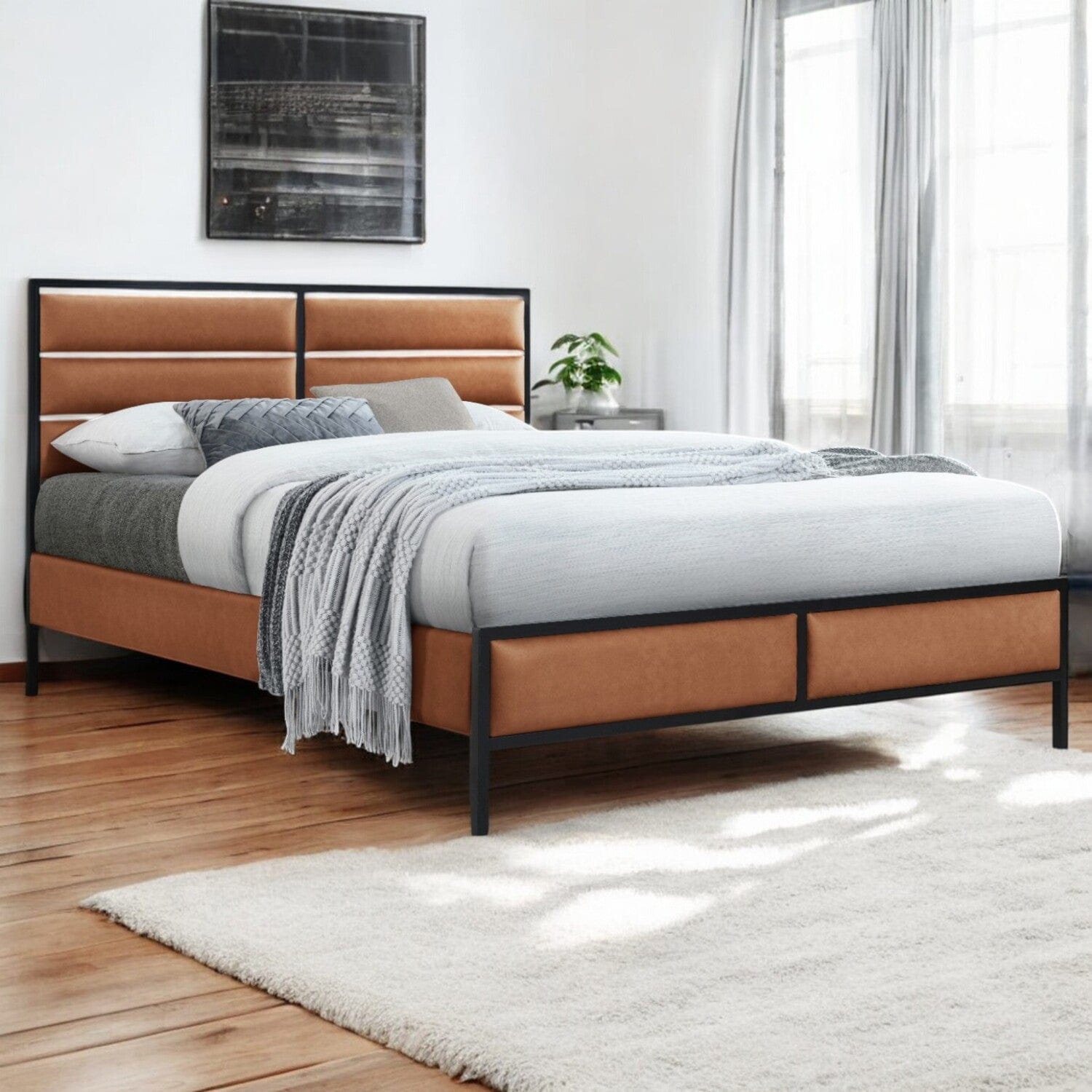 Double 4ft6 - 135x190cm Sandbach Faux Leather Upholstered Bed Frame