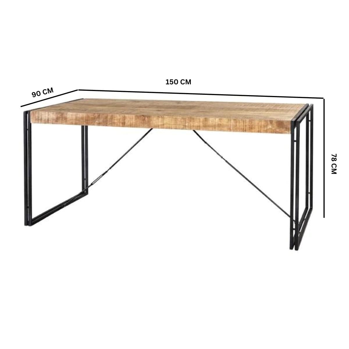 Sligo Industrial Metal & Wood 150cm Dining Table