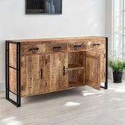 Sligo Industrial Metal & Wood 4 Drawers & 4 Doors 170cm Sideboard