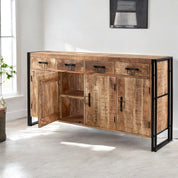 Sligo Industrial Metal & Wood 4 Drawers & 4 Doors 170cm Sideboard