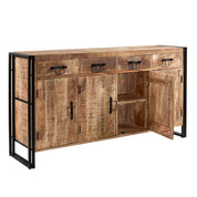 Sligo Industrial Metal & Wood 4 Drawers & 4 Doors 170cm Sideboard