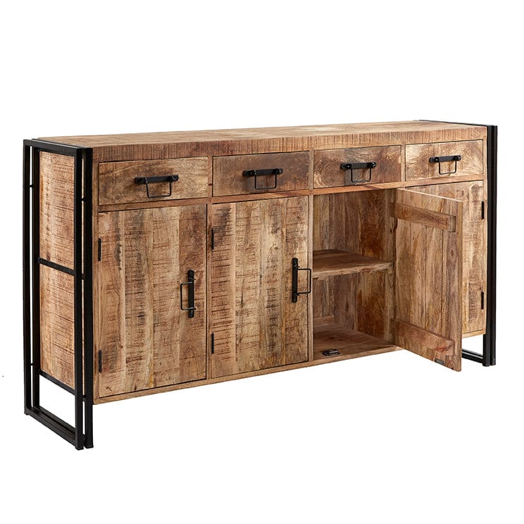 Sligo Industrial Metal & Wood 4 Drawers & 4 Doors 170cm Sideboard