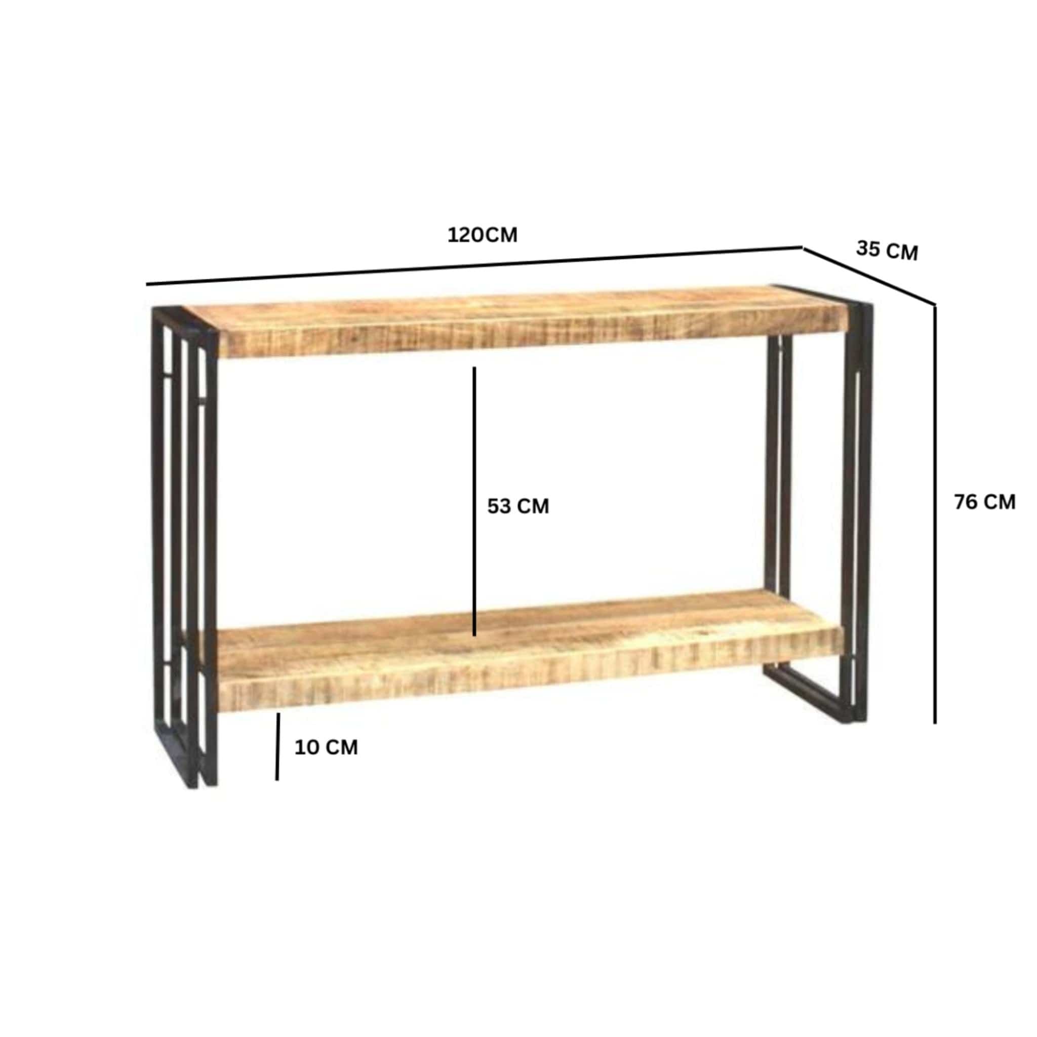 Sligo Industrial Metal & Wood Console Table