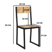 Sligo Industrial Metal & Wood Dining Chair Set of 2