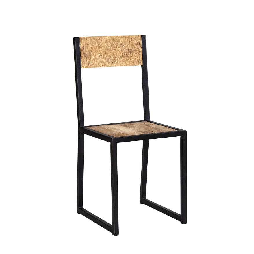 Sligo Industrial Metal & Wood Dining Chair Set of 2