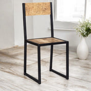Sligo Industrial Metal & Wood Dining Chair Set of 2