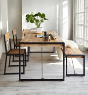 Sligo Industrial Metal & Wood Dining Chair Set of 2