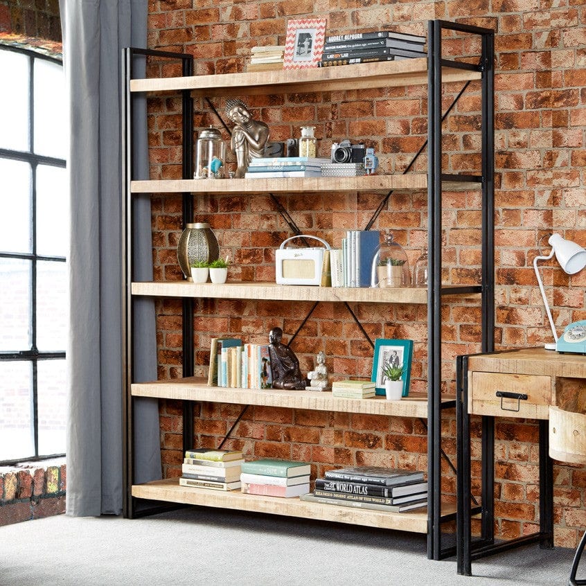 Sligo Industrial Metal & Wood Large Open Bookcase