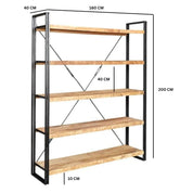 Sligo Industrial Metal & Wood Large Open Bookcase