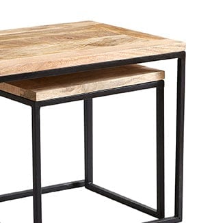 Sligo Industrial Metal & Wood Set of 3 Coffee Table