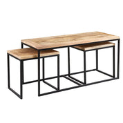 Sligo Industrial Metal & Wood Set of 3 Coffee Table