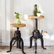 Sligo Industrial Metal & Wood Small Crank Side Table