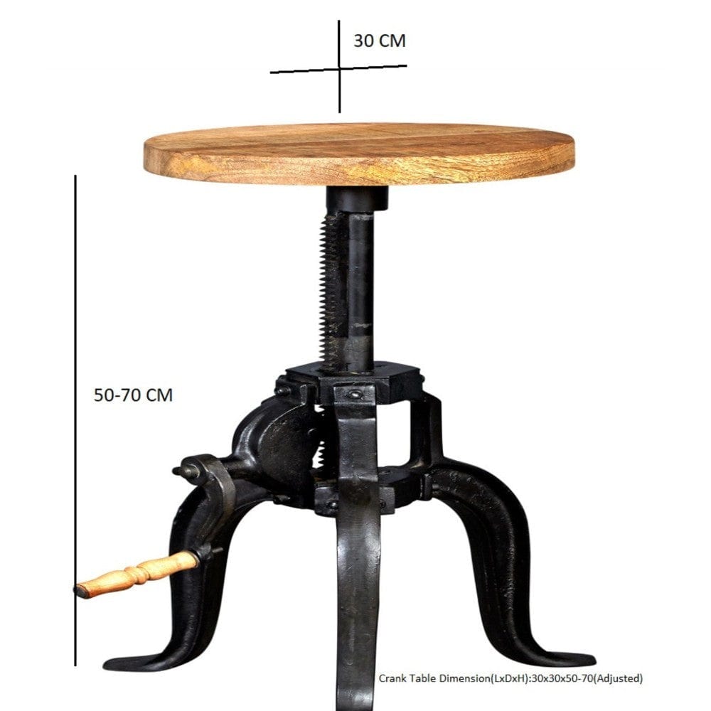 Sligo Industrial Metal & Wood Small Crank Side Table