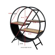 Sligo Industrial Round Metal & Wood Bookcase