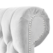 Solva Velvet Upholstered Chesterfield Sleigh Bed Frame