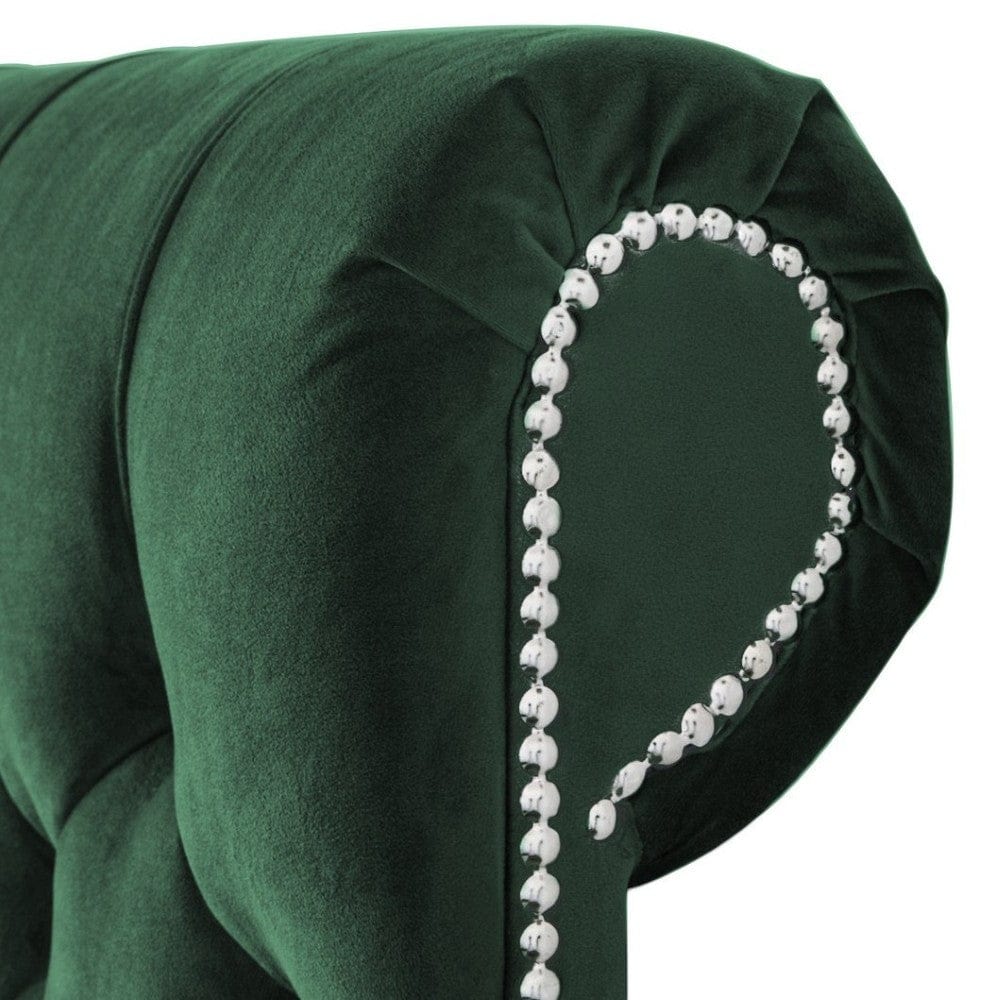 Solva Velvet Upholstered Chesterfield Sleigh Bed Frame