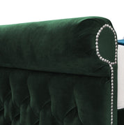 Solva Velvet Upholstered Chesterfield Sleigh Bed Frame