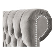 Solva Velvet Upholstered Chesterfield Sleigh Bed Frame