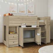 Ted Mid Sleeper Cabin Bed with Desk & Storage