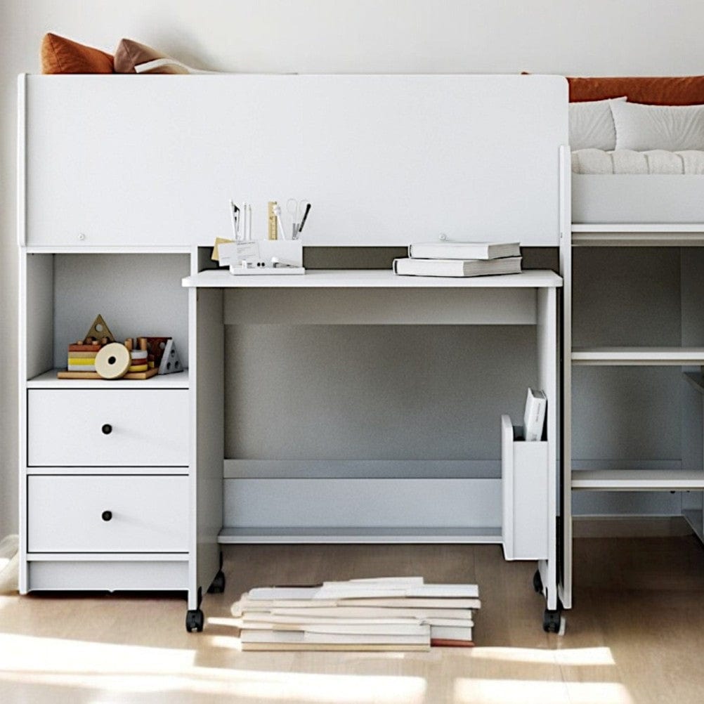 Ted Mid Sleeper Cabin Bed with Desk & Storage