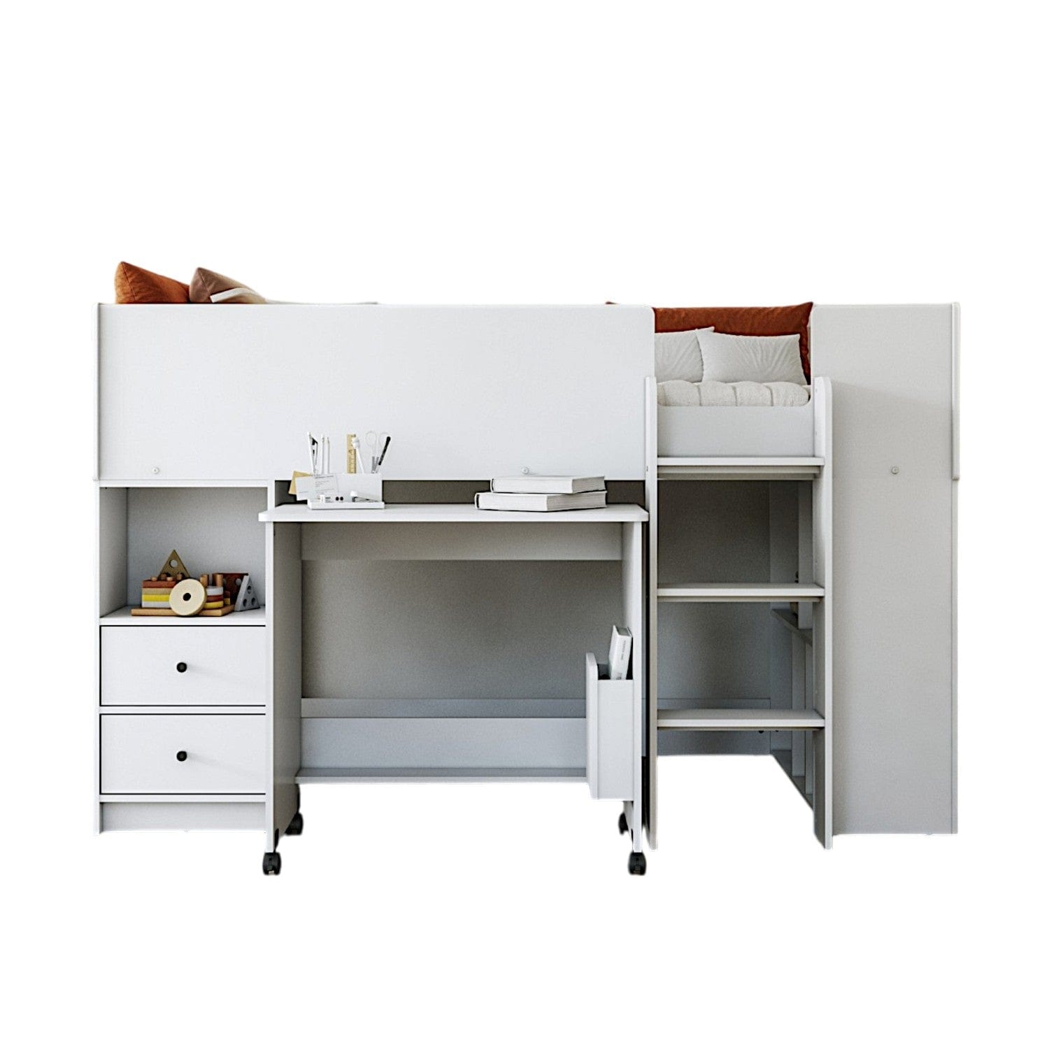 Ted Mid Sleeper Cabin Bed with Desk & Storage