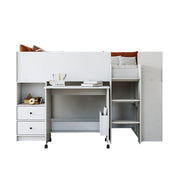 Ted Mid Sleeper Cabin Bed with Desk & Storage