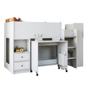 Ted Mid Sleeper Cabin Bed with Desk & Storage