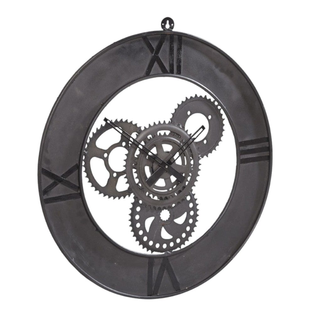 Telford Industrial Gear Cogs 60cm Metal Wall Clock