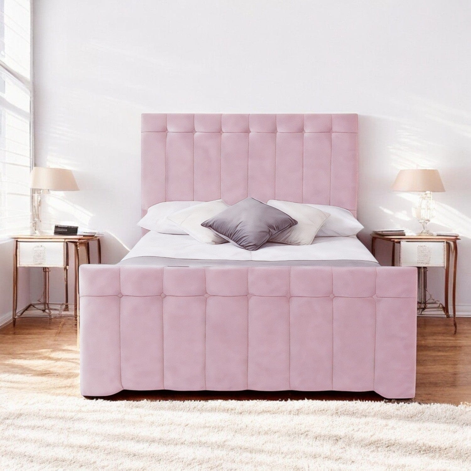 Tenby Modern Velvet Fabric Upholstered Bed Frame
