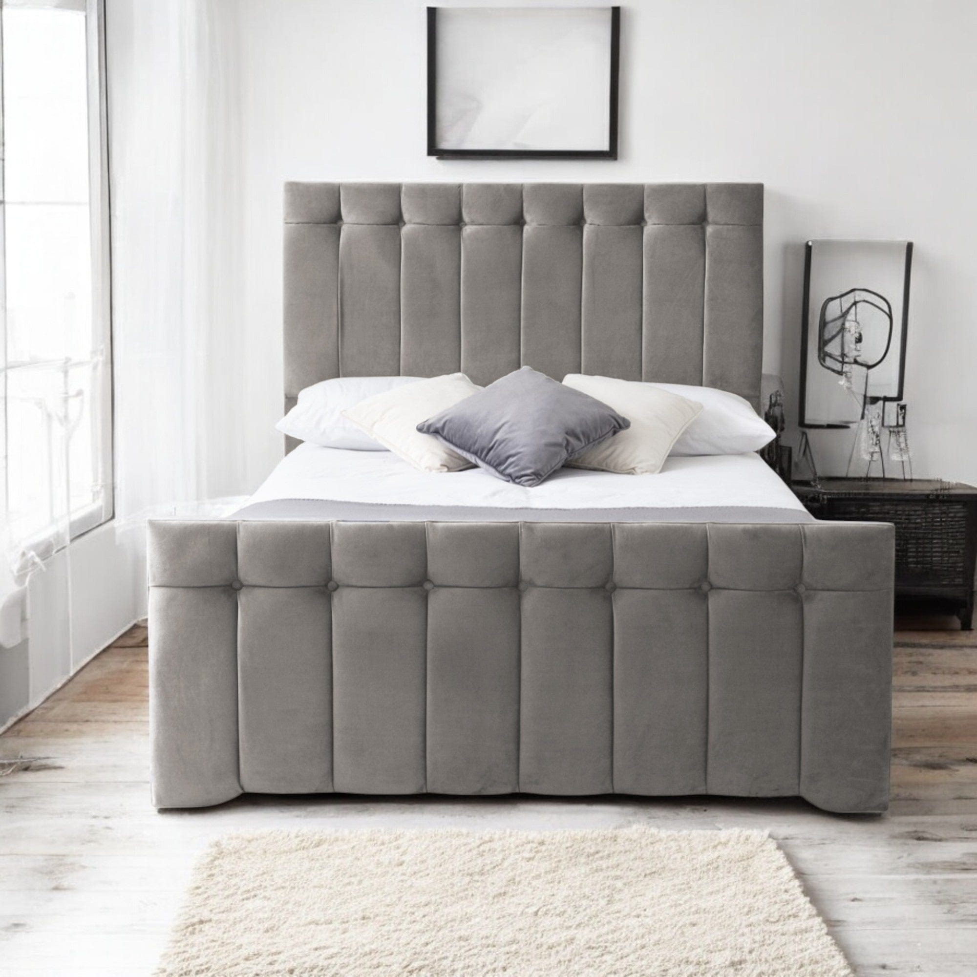 Tenby Modern Velvet Fabric Upholstered Bed Frame