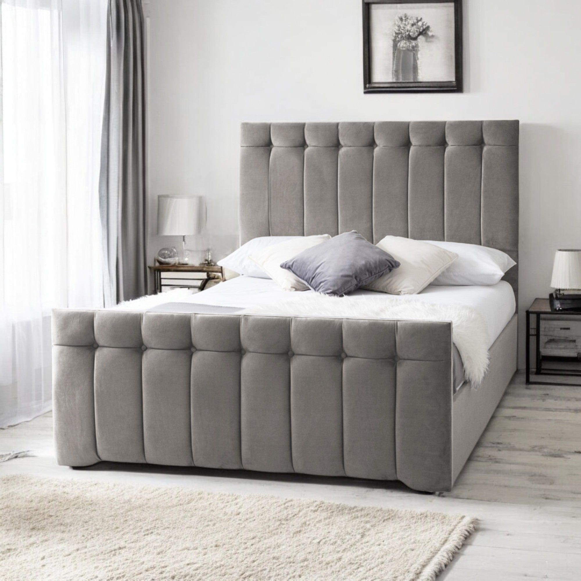 Tenby Modern Velvet Fabric Upholstered Bed Frame