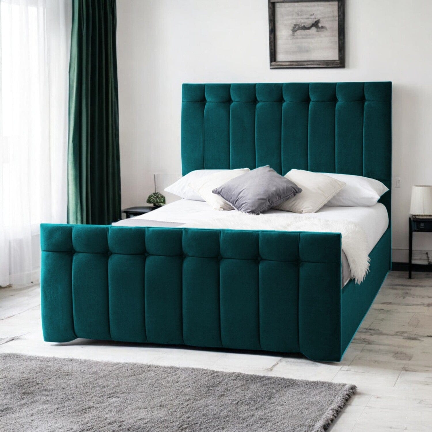 Tenby Modern Velvet Fabric Upholstered Bed Frame
