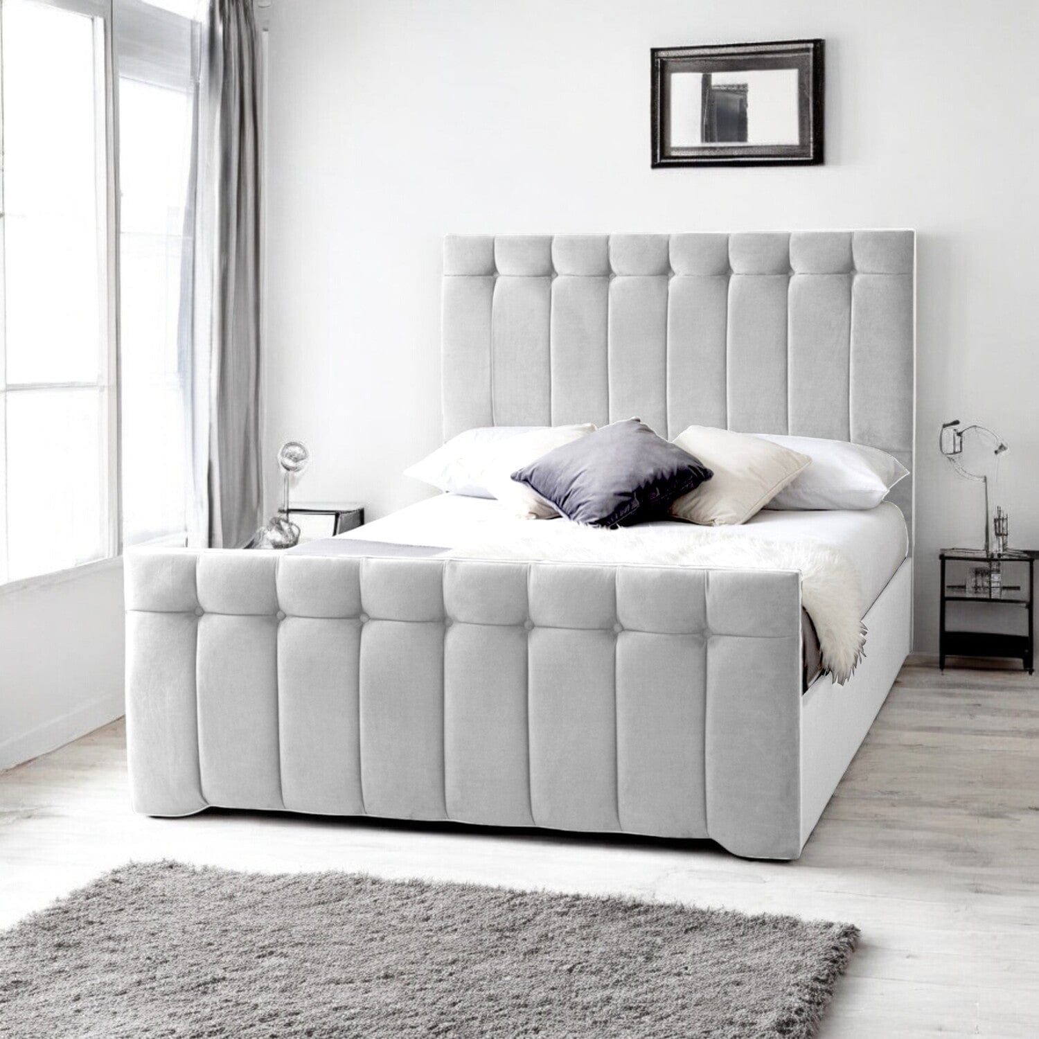 Tenby Modern Velvet Fabric Upholstered Bed Frame