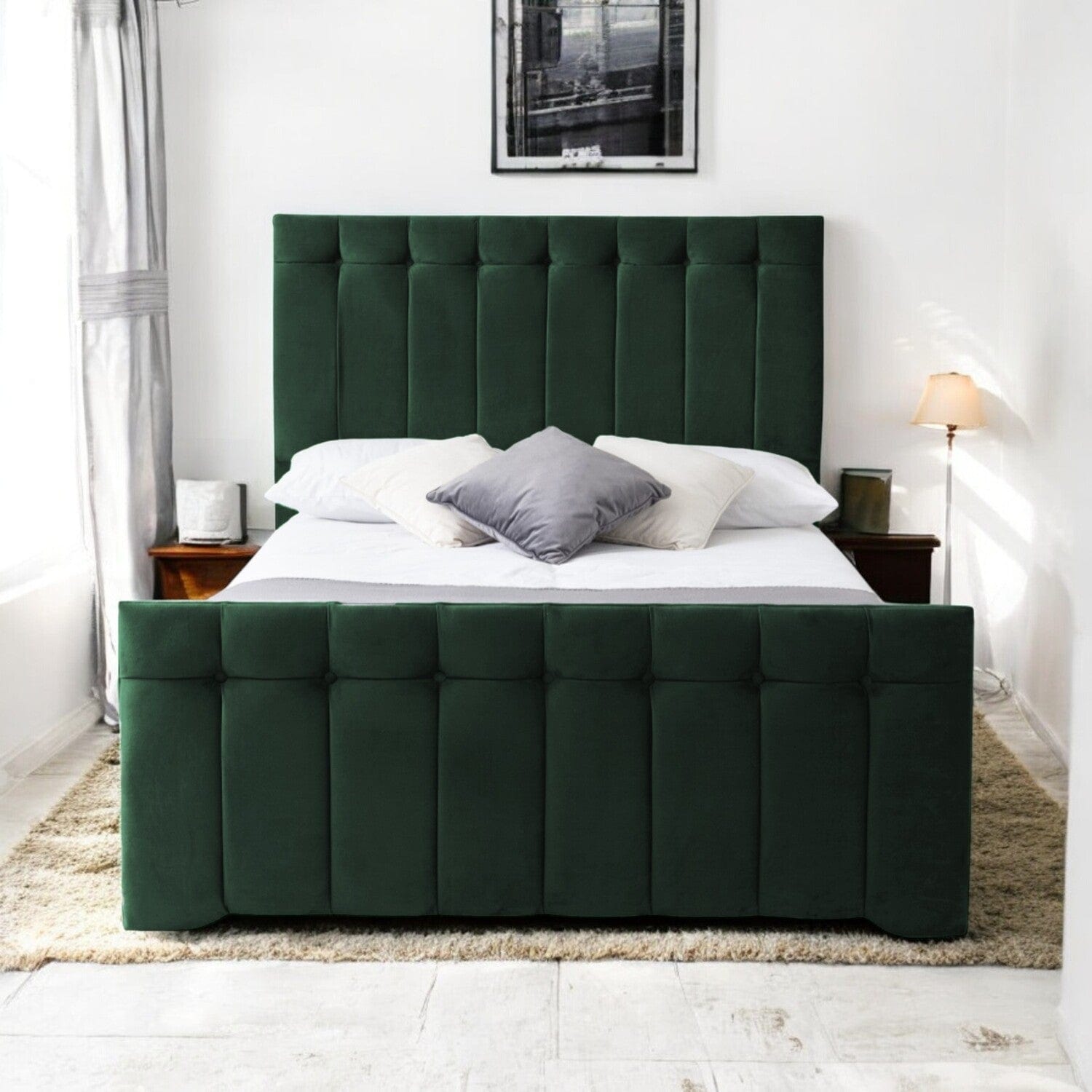 Tenby Modern Velvet Fabric Upholstered Bed Frame