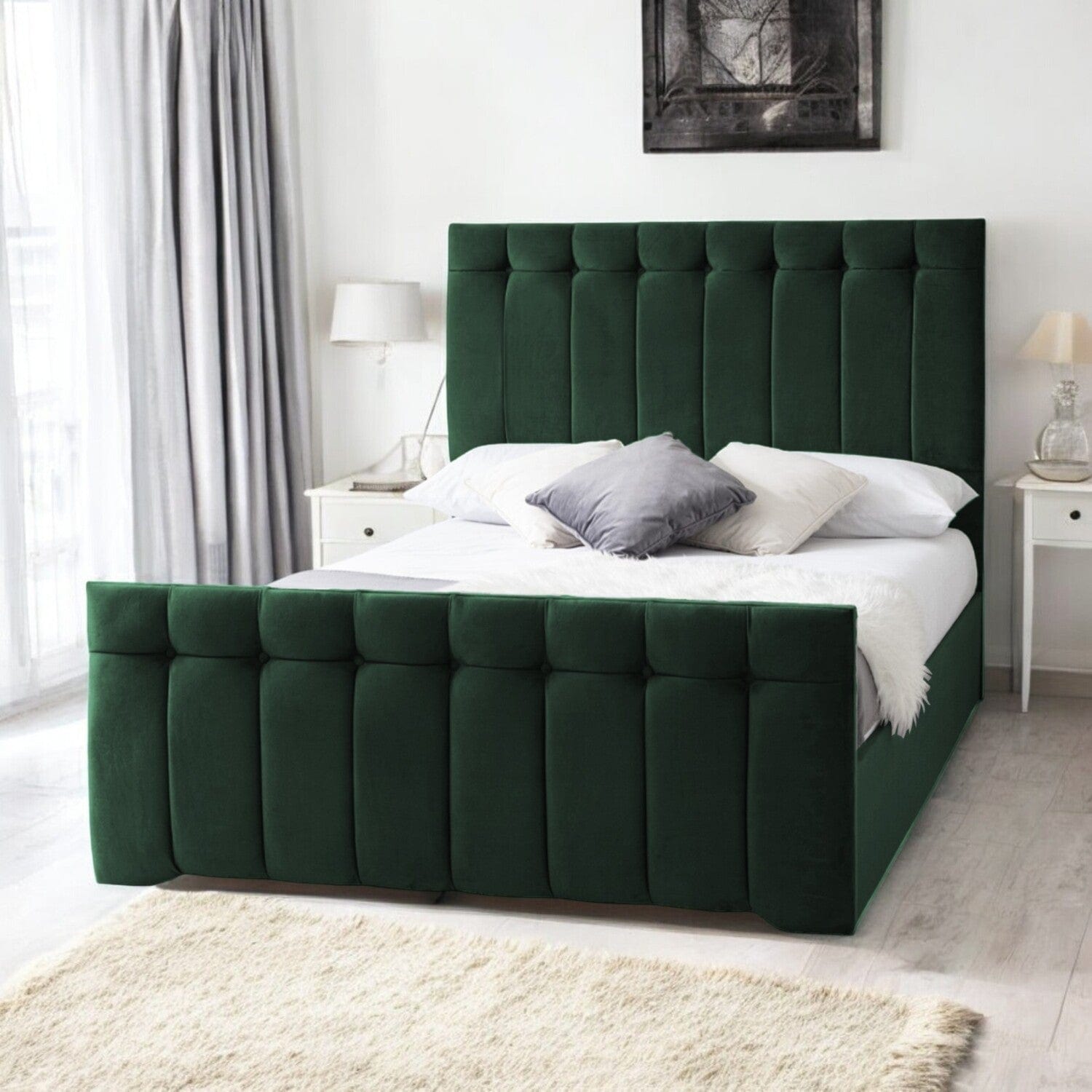 Tenby Modern Velvet Fabric Upholstered Bed Frame