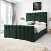 Forest Green Velvet / Single 3ft - 90x190cm / Slatted Base Tenby Modern Velvet Fabric Upholstered Bed Frame