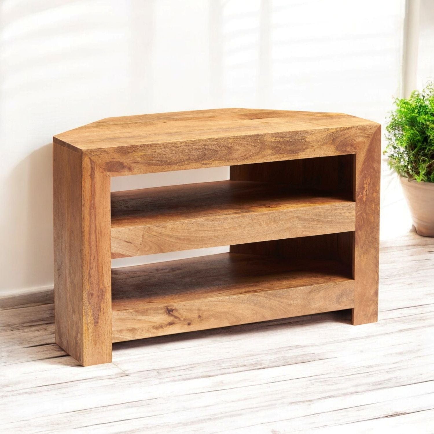 Tibradden 100cm Wooden Corner TV Stand Unit
