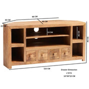 Tibradden 110cm Wooden Corner TV Media Unit
