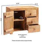 Tibradden Wooden 1 Door & 3 Drawer 88cm Sideboard